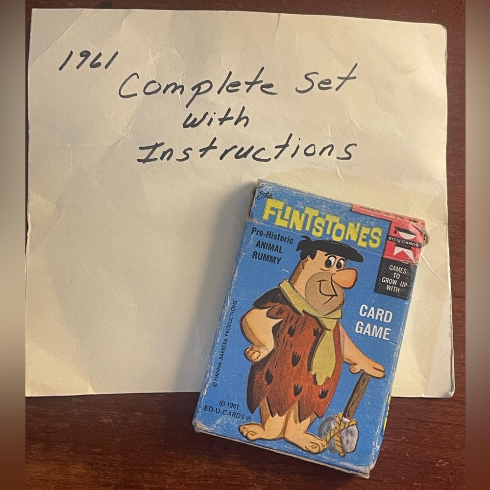 Flintstones 1961 pre historic rummy Card Game Set